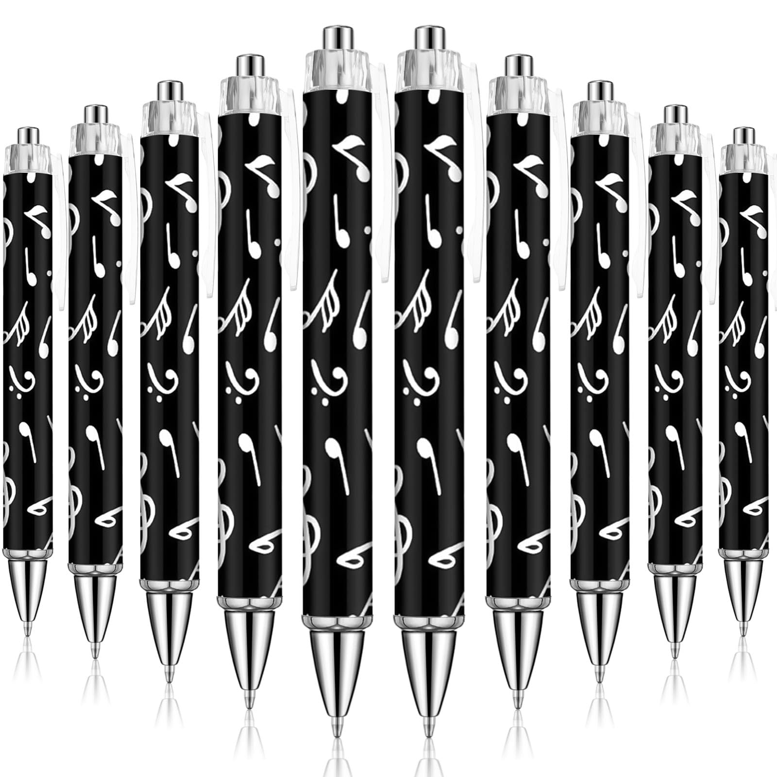 Spakon 32 Pcs Musical Note Ballpoint Pens Music Themed Novelty Gifts for Teachers Students 1.00 mm Black Ink Smooth Writing Pens