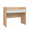 Wren Home Office Writing Desk with 2 Storage Drawers, Jackson Hickory/White