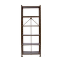 Origami 6 Tier Classic Stamped Steel Bookcase Shelf Organizer Rack with 6 Storage Shelves for Decor, Vinyl Records, and Books, B