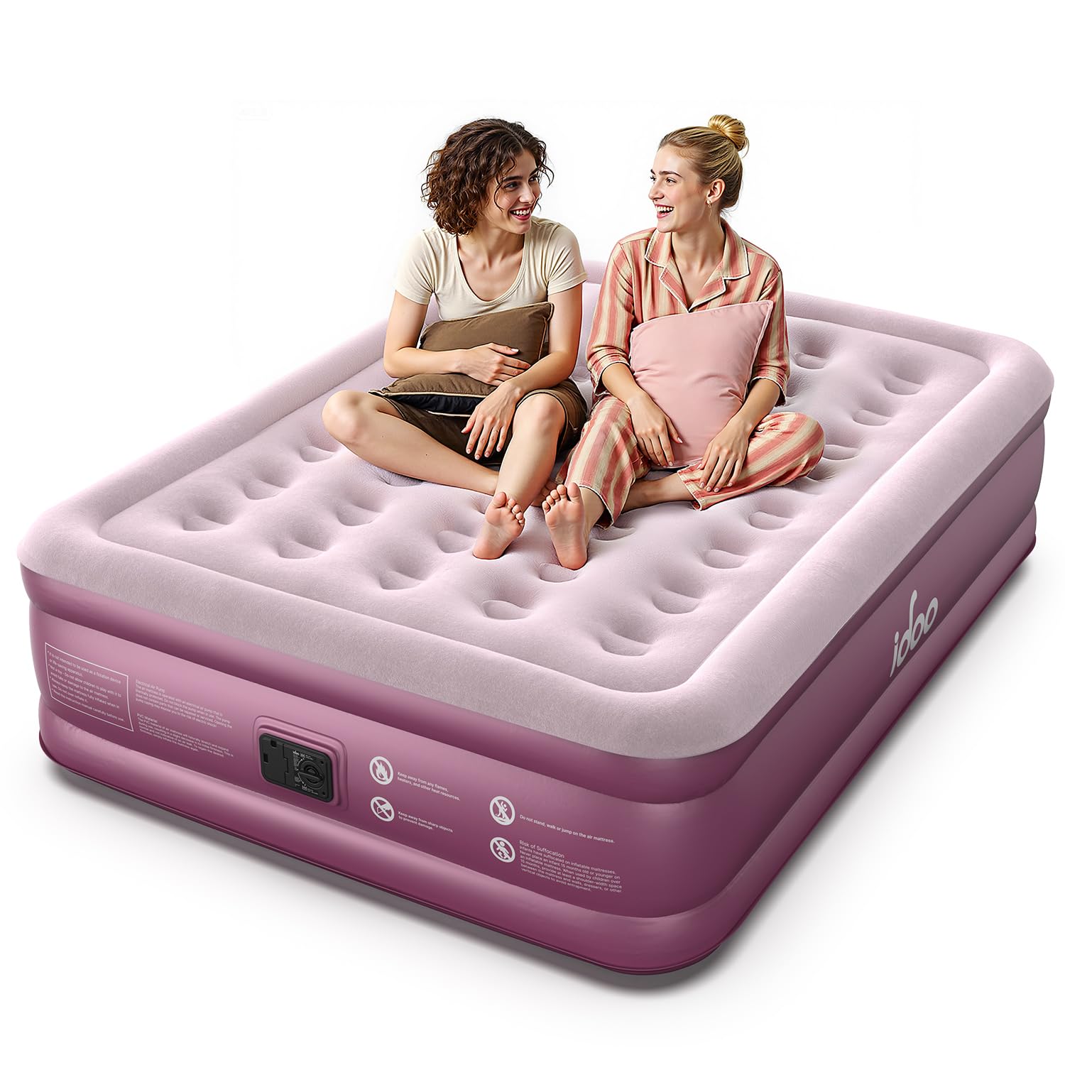 iDOO Air Mattress Queen with Built in Pump, Blow up Mattress, 18 Raised Inflatable Mattress for Home Camping and Guest Bed, Upgr