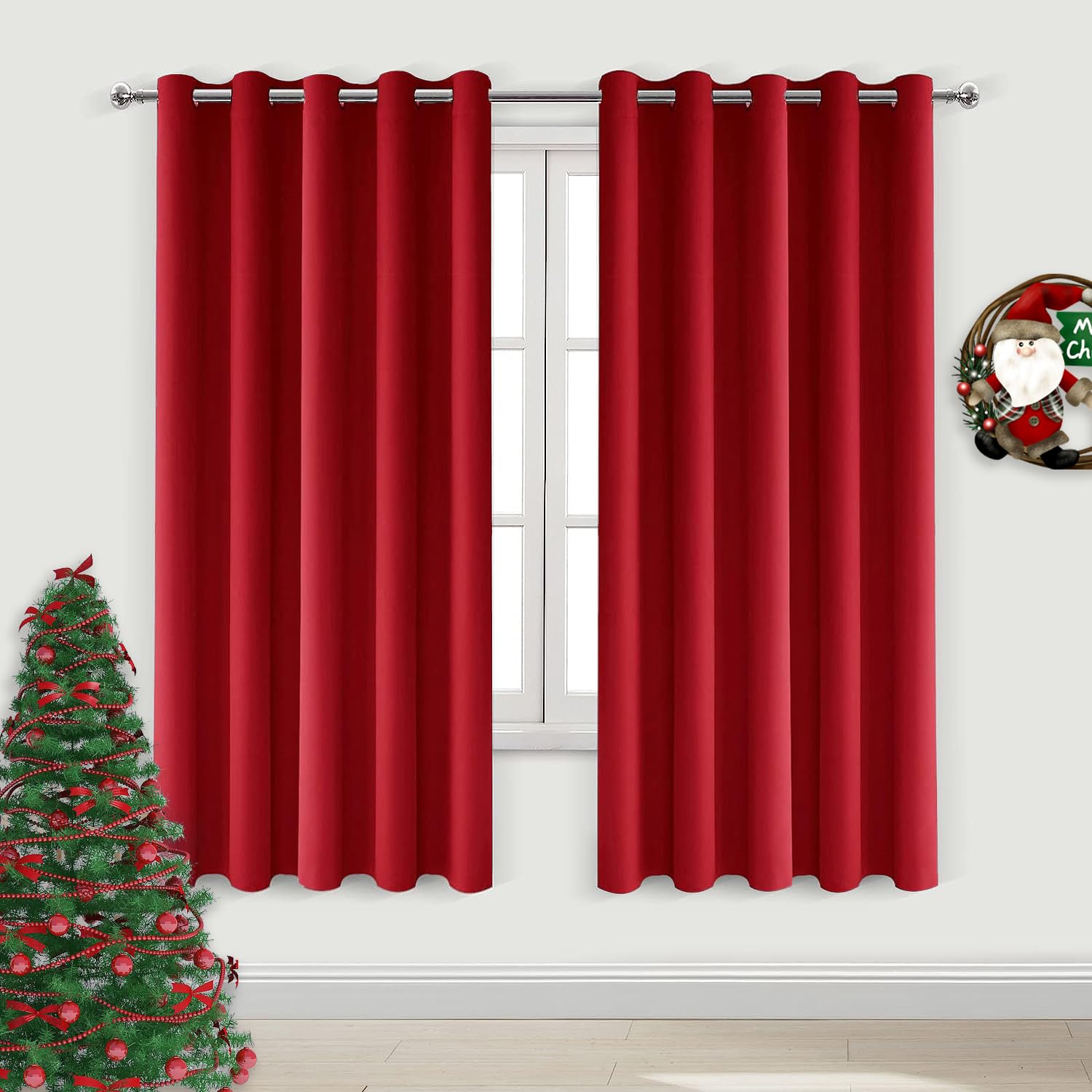 Dwcn Red Curtains 72 Inch Length, Thermal Room Darkening Curtains For Bedroom, Living Room Curtains Drapes For Window Treatment