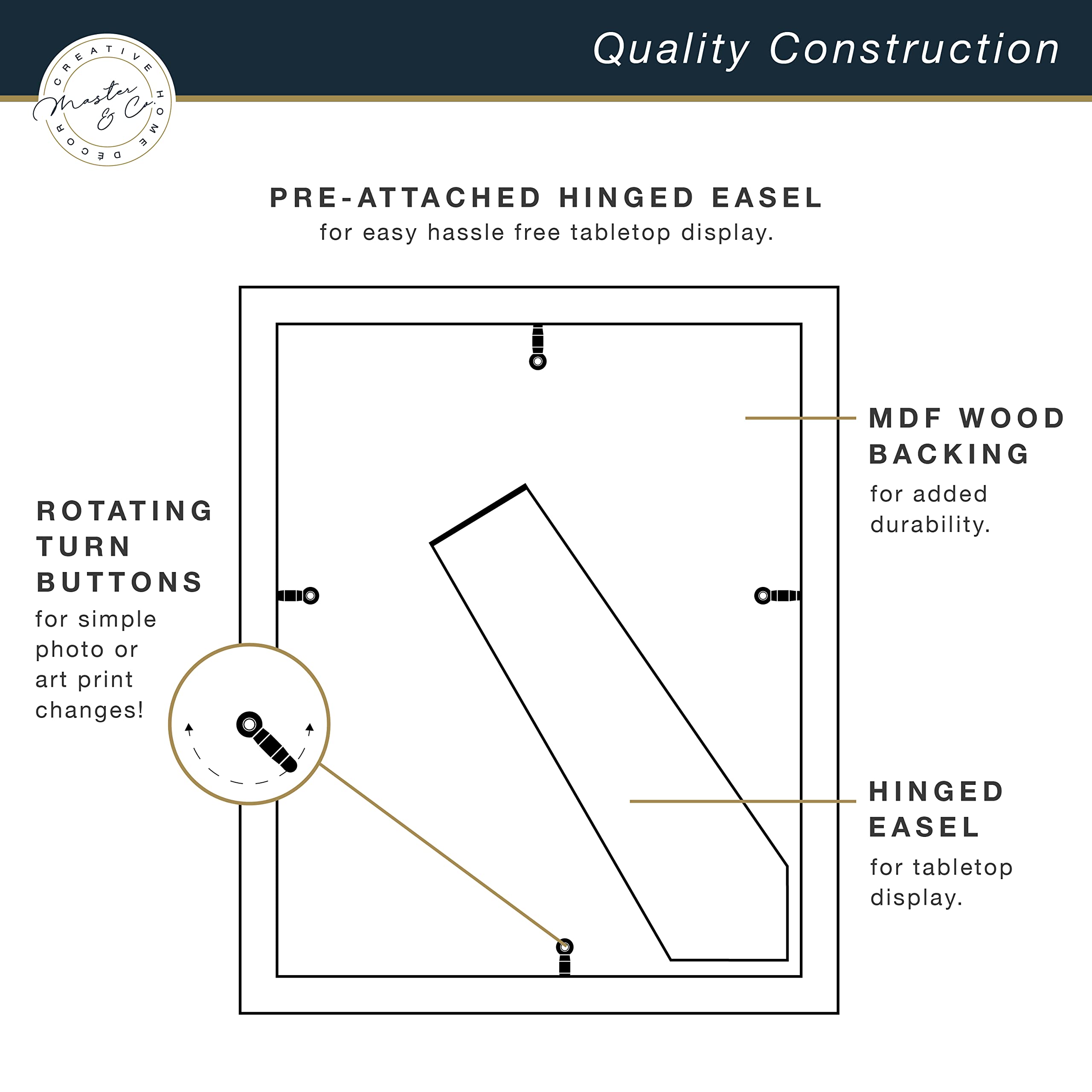 Mcs Master & Co. Foundry Metal Gallery Wall Frame, Black, 8 X 10 In Matted To 4 X 6 In
