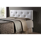 Baxton Studio Dalini Headboard with Faux Crystal Buttons White/Twin