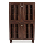 Baxton Studio Fernanda 4-Door Shoe Storage Cabinet, Brown (118-6512-Hit)