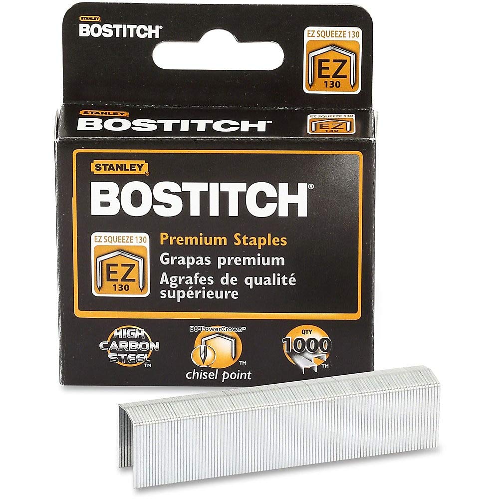 Bostitch Office Ez Squeeze 130 Sheet B8 Powercrown Staples For Bostitch B8130, 1,000 Per Box (Stcr130Xhc)