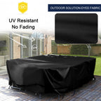 Nettypro Patio Table Cover Rectangular 105 X 75 Inch, Waterproof Outdoor Furniture Set Covers For Dining Table And Chair Rectangle, Black