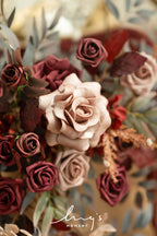 Ling'S Moment 2Pcs Artificial Floral Swags Centerpieces Burgundy Wedding Flower Greenery Arrangements For Sweetheart/Head Table