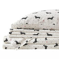 Comfort Spaces Cotton Flannel Breathable Warm Deep Pocket Sheets with Pillow Case Bedding, Twin XL, Black Dog 3 Piece