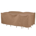 Duck Covers Essential Water-Resistant 96 Inch Rectangular/Oval Patio Table & Chair Set Cover, Outdoor Table Cover