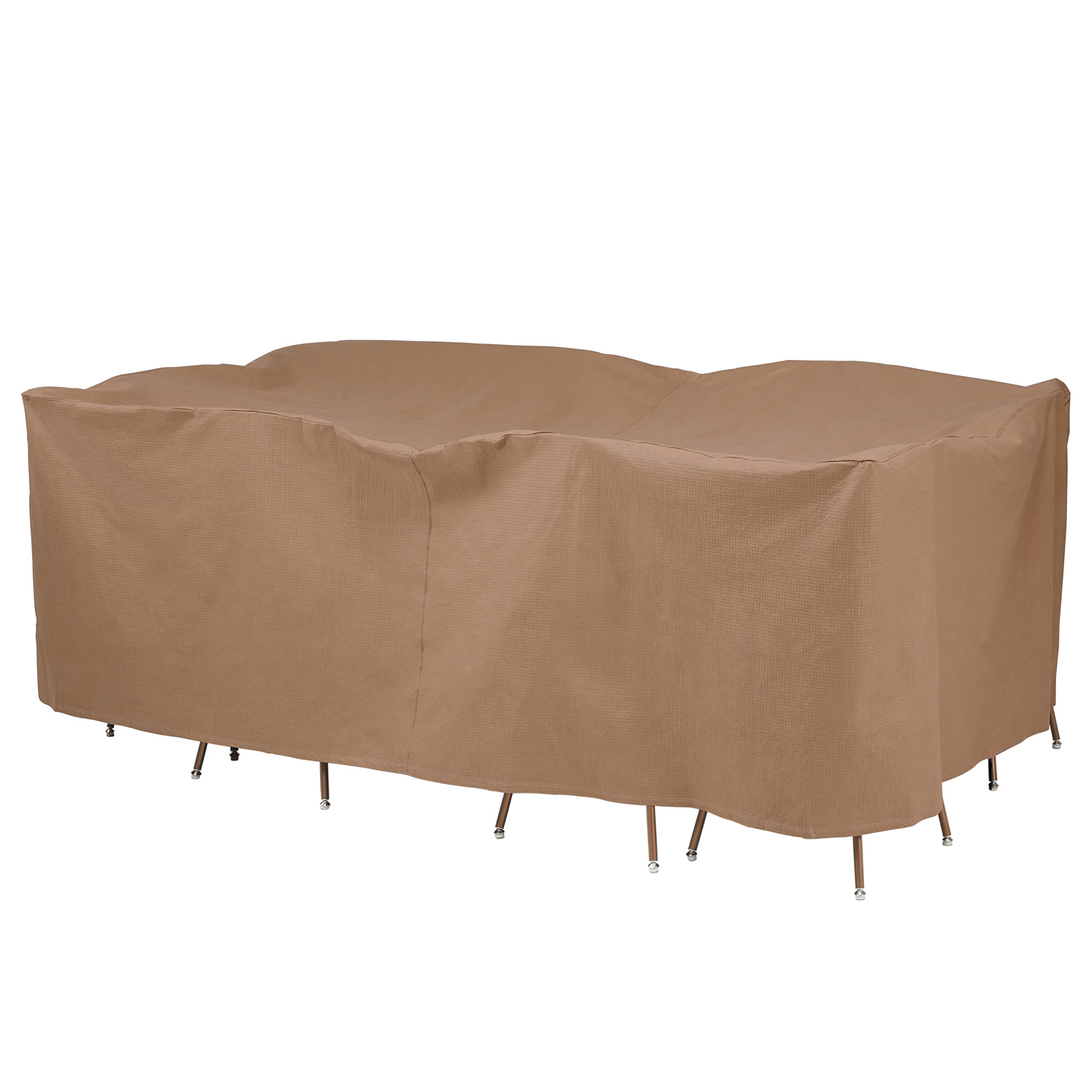 Duck Covers Essential Water-Resistant 96 Inch Rectangular/Oval Patio Table & Chair Set Cover, Outdoor Table Cover