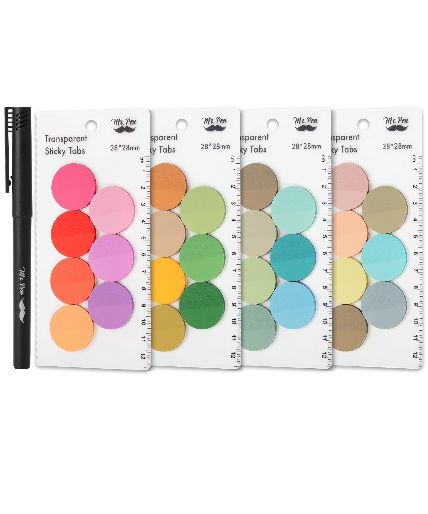 Mr. Pen- Transparent Sticky Note Set, 1120Sheets, Colorful, Round Transparent Sticky Notes Set