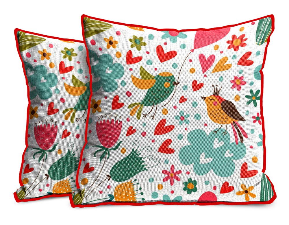 Kesar Enterprises Jute Fabric Printed Decorative Throw/Pillow Covers, Cushion Covers For Living Room, Bed Room, Sofa,Chairs Pack