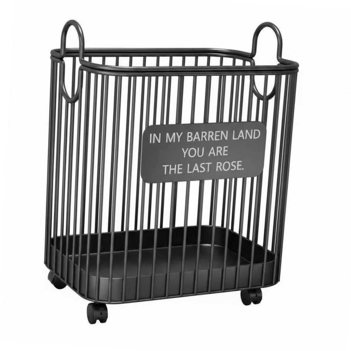 ZELPHORA Wheeled Laundry Basket Easy to Move Rolling Laundry Hamper Large Capacity Wheeled Clothes Basket for Bedroom Black L