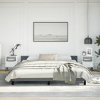 vidaXL Velvet Bed Frame Platform Bed, Scandinavian Style/Slats Support/No Box Spring Needed/Without Mattress/Easy Assembly, Dark Grey King Bed