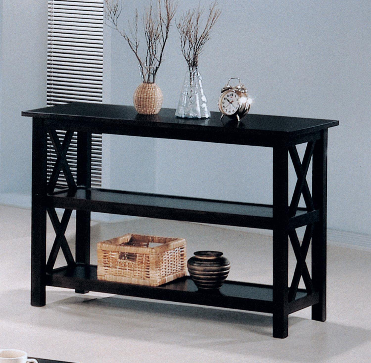 Coaster Home Furnishings 2-Shelf Entryway Console Table Living Room Sofa Table Mission Farmhouse Style Engineered Wood Eco-Friendly Laminate Merlot 5910