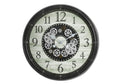 Monarch Specialties I 9030 Clocks, 30' Round, Gear Mechanism, Large Oversized, Wall Clock, Brown, Transitional