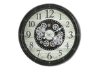 Monarch Specialties I 9030 Clocks, 30' Round, Gear Mechanism, Large Oversized, Wall Clock, Brown, Transitional
