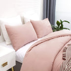 Clothknow Pink Queen Comforter Set 3Pcs Dusty Rose Bedding Comforter Sets Blush Queen Comforter Women Girls Comforter Muave Quee