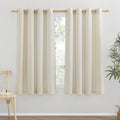 Nicetown Natural Linen Curtains Flax Texture For Bedroom, Rustic Grommet Top Linen Blend Semi Sheer Privacy Added Window Treatments Light Filtering For Living Room, 55' W X 63' L, Set Of 2