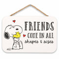 Peanuts Snoopy Friends Come In All Shapes and Sizes Hanging Wood Wall Decor - Adorable Snoopy Sign for Home or Classroom