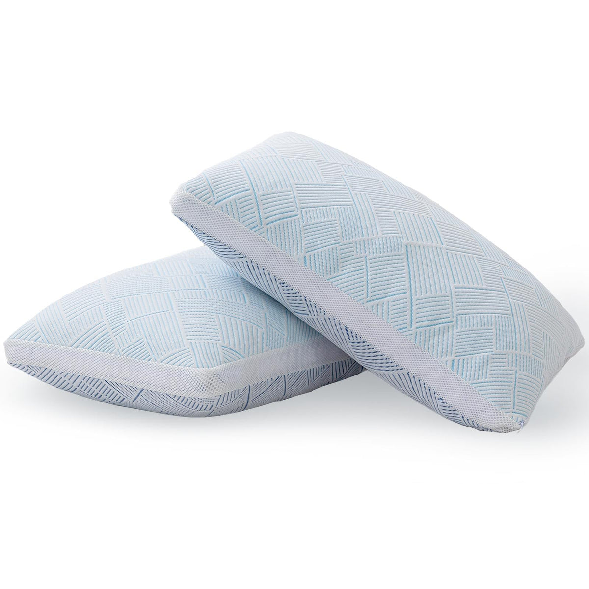 Sylvaris Shredded Memory Foam Cooling Soft Bamboo Viscose Pillows Queen Size Set Of 2, Adjustable Hypoallergenic Hotel Quality P