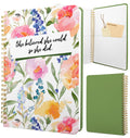 Stanoha Cute Spiral Notebook Journal A5 Aesthetic Pretty Floral Design For Women Girls Kawaii With Pocket, 8.5 X 5.7 Inch, Flowe