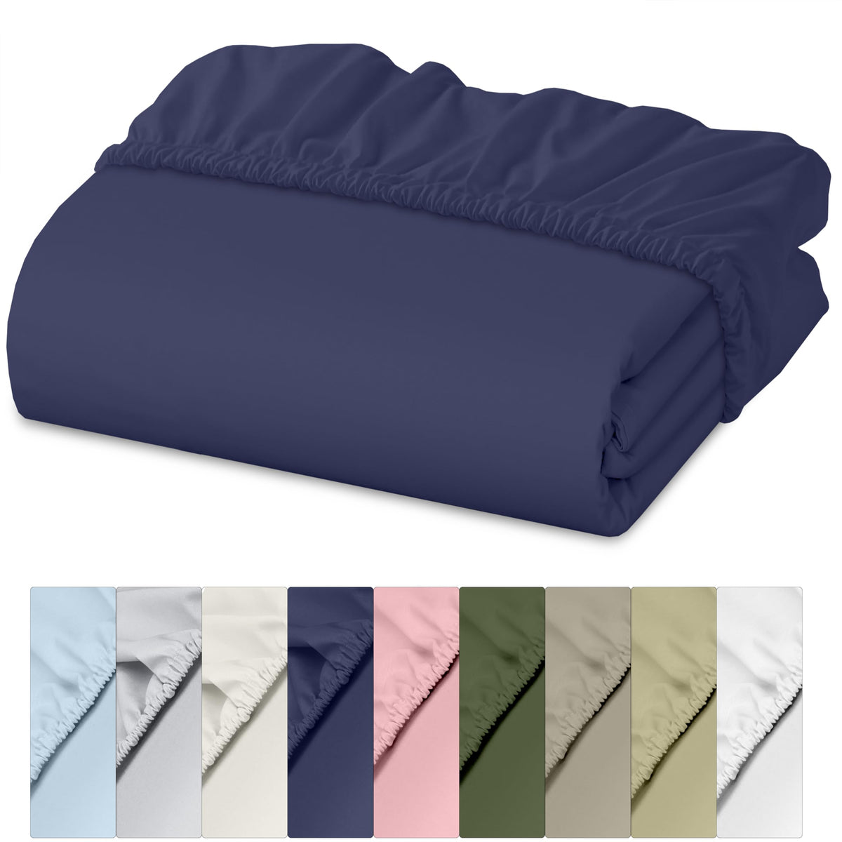 Ruvanti 100% Cotton Fitted Sheet Full Size Only - Crispy Cooling Percale Sheet - Breathable & Durable - Deep Pocket 16 Inches (F