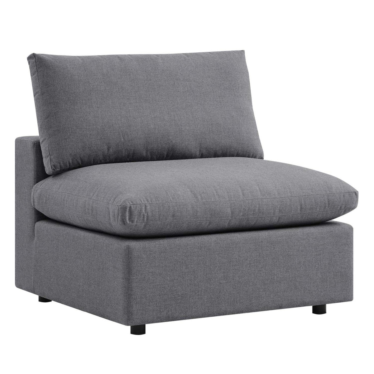 Modway Commix Outdoor Patio Sunbrella® Sectional Sofa Armless Chair in Gray