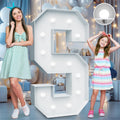 4FT Marquee Light Up Letters - Cool White Light Up Letters S with Fixed Water Bag, Party Decoration Large Marquee Light Up Lette
