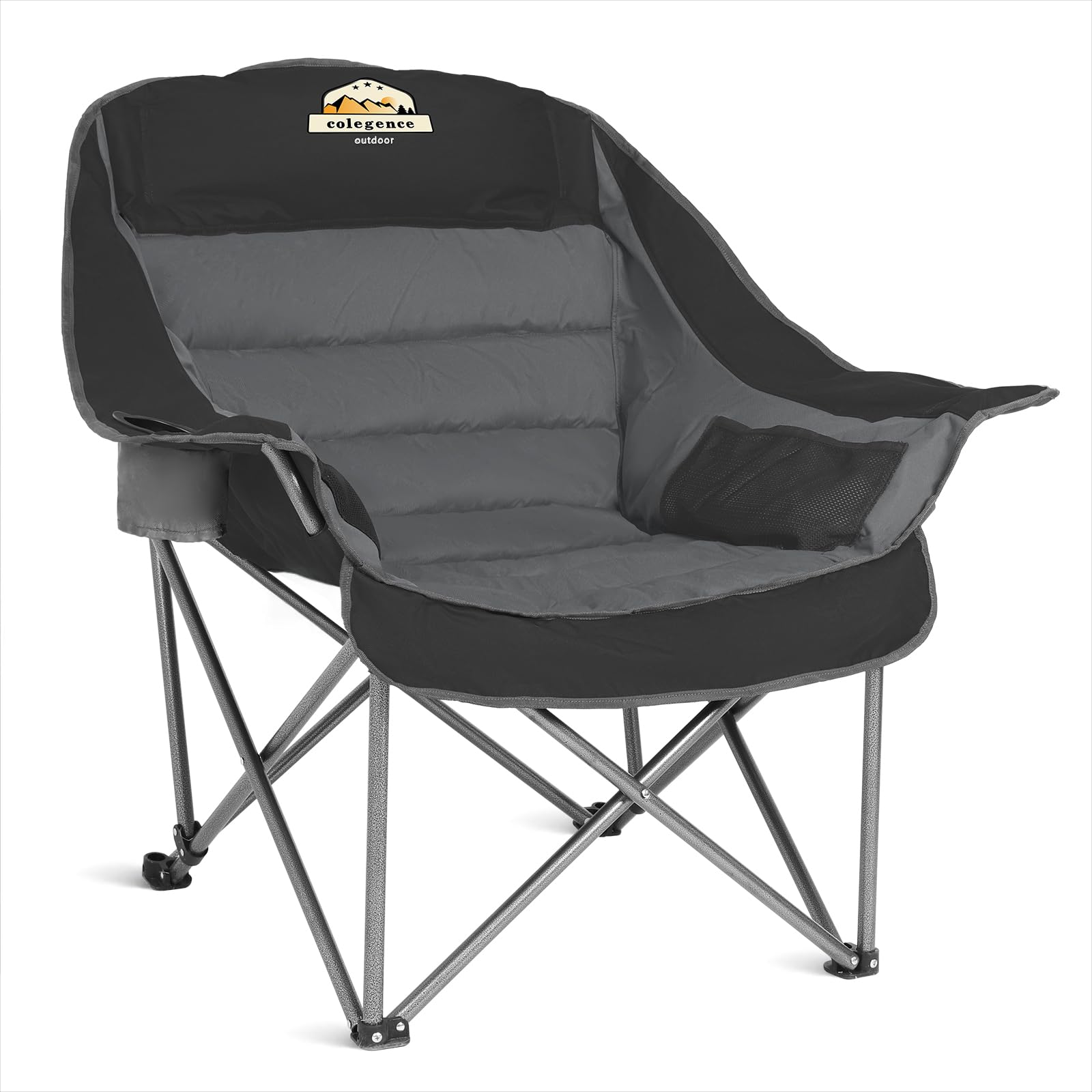 Colegence Oversized XL Padded Camping Chair Wide Heavy Duty Lawn Chairs Support 450 LBS Portable Folding Gaint Camp Chair with S