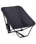 iClimb Low Ultralight Compact Camping Folding Chair with Side Pocket and Carry Bag (Black Grid)