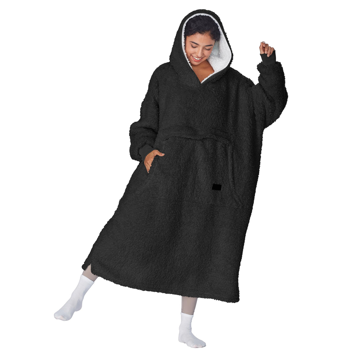 Catalonia Oversized Blanket Hoodie Sweatshirt, Full Body Comfortable Sherpa Lounging Pullover For Adults, Gift For Women