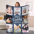 Funstudio Personalized Fathers Day Blanket 1St Fathers Day Throws Blankets With Photo Custom From Daughter Son Personalized Gift
