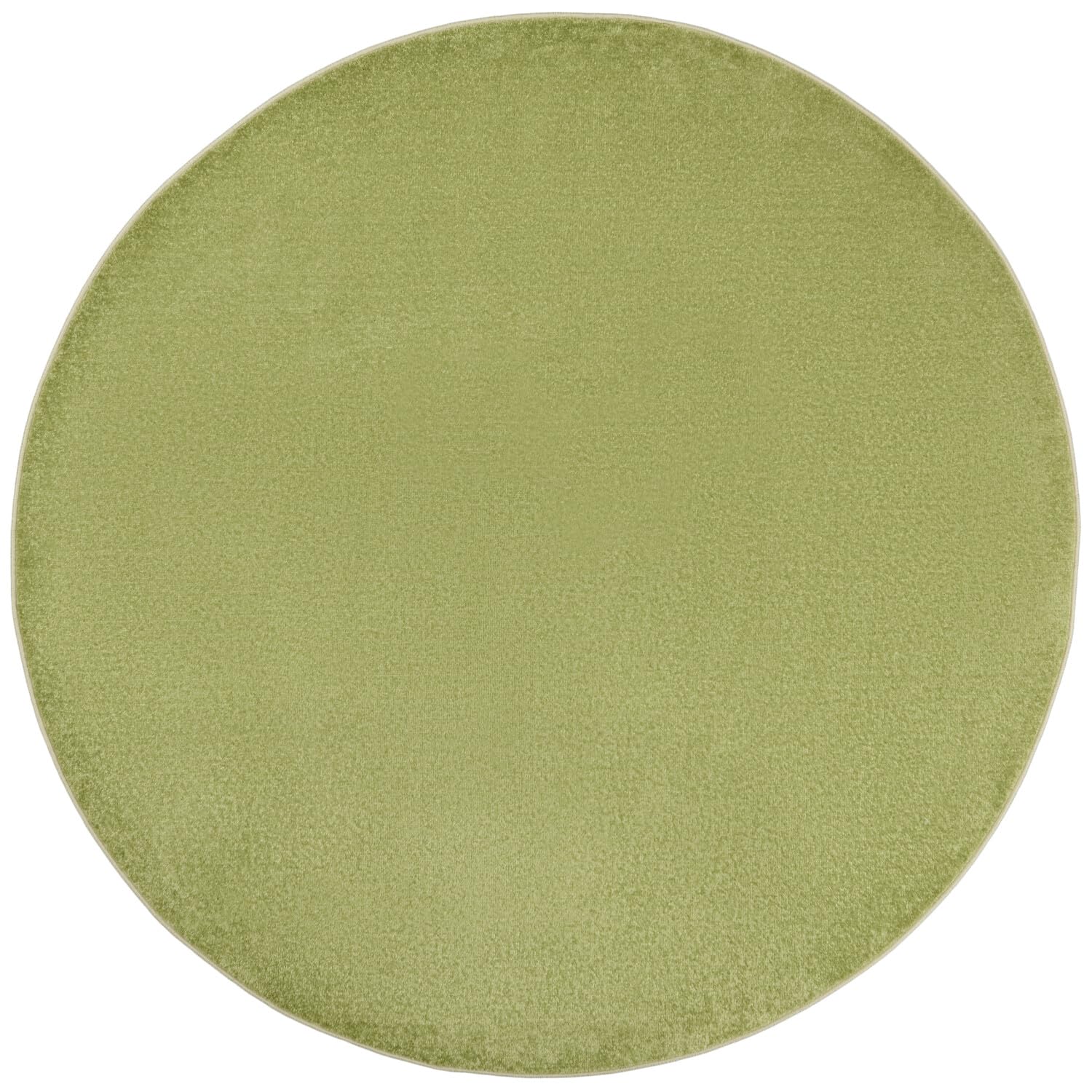 Nourison Essentials Indoor/Outdoor Green 6' X Round Area -Rug, Easy -Cleaning, Non Shedding, Bed Room, Living Room, Dining Room, Backyard, Deck, Patio (6 Round)