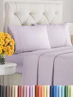 Full Size 4 Piece Sheet Set - Extra Soft, Breathable & Cooling Sheets - Hotel Luxury Durable Bed Sheets For Women & Men - Deep Pockets, Easy-Fit & Wrinkle-Free Sheets - Light Lilac Oeko-Tex Bed Sheets