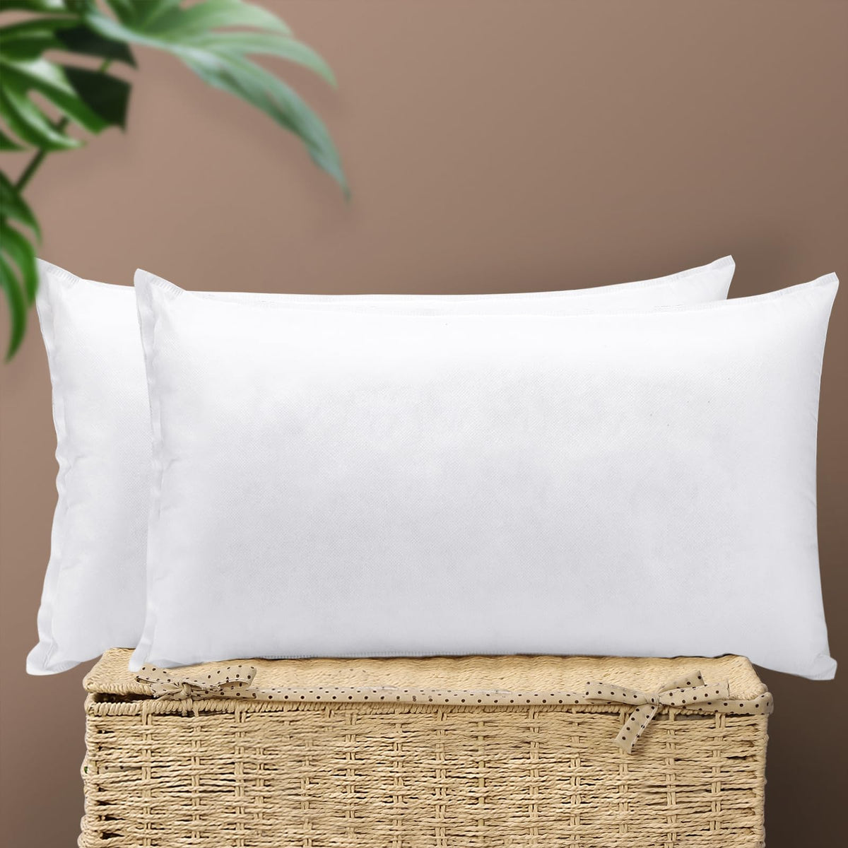Otostar Set Of 2 Pillow Inserts 12X20 Inch, Decorative Rectangle Throw Pillow Inserts, Premium Fluffy Pillow Forms Sham Stuffer