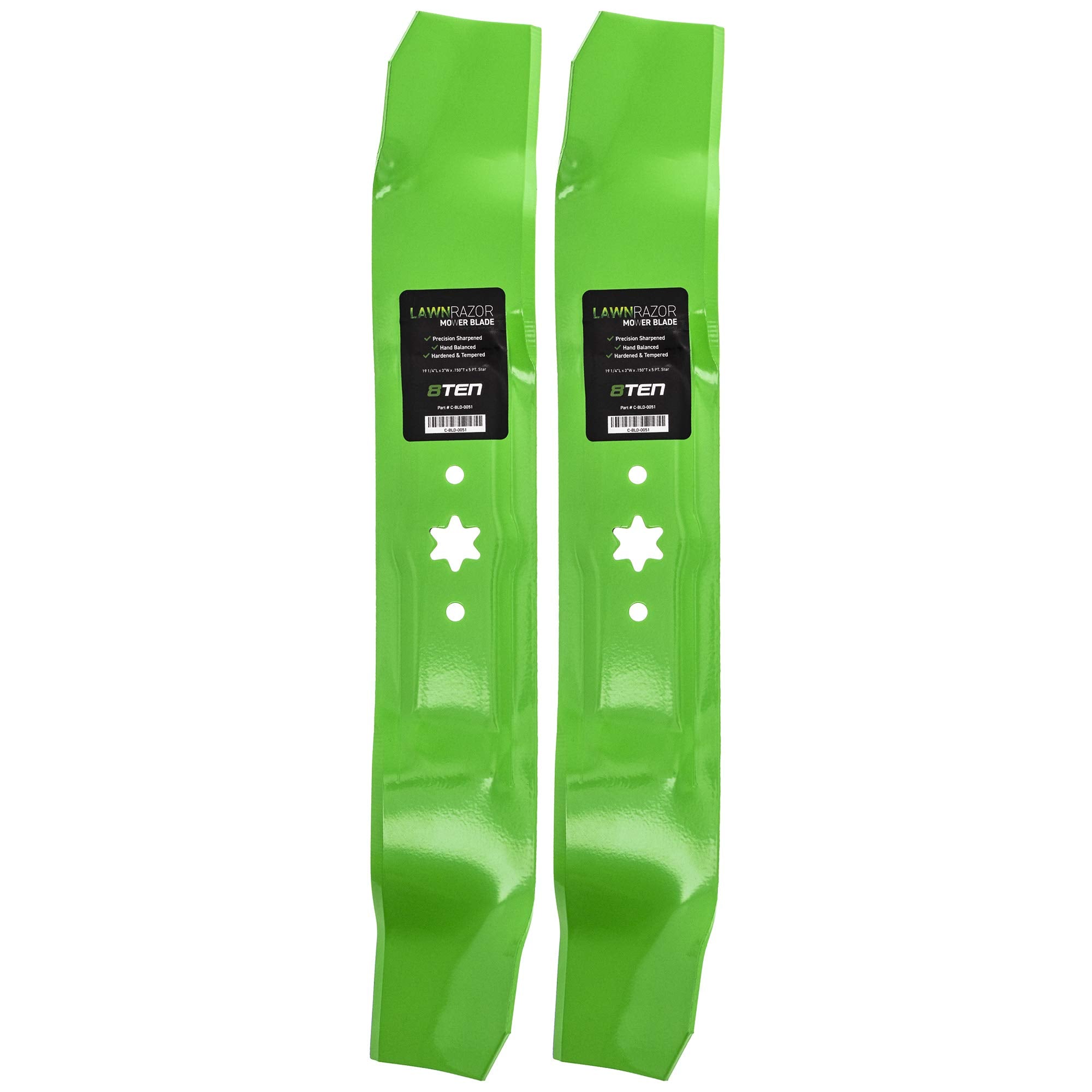 8Ten Lawnrazor Mulching Blade Set For Cub Cadet Mtd Columbia Troy Bilt 4720610 742-0610 942-0610A 38 Inch Deck (Mulching)