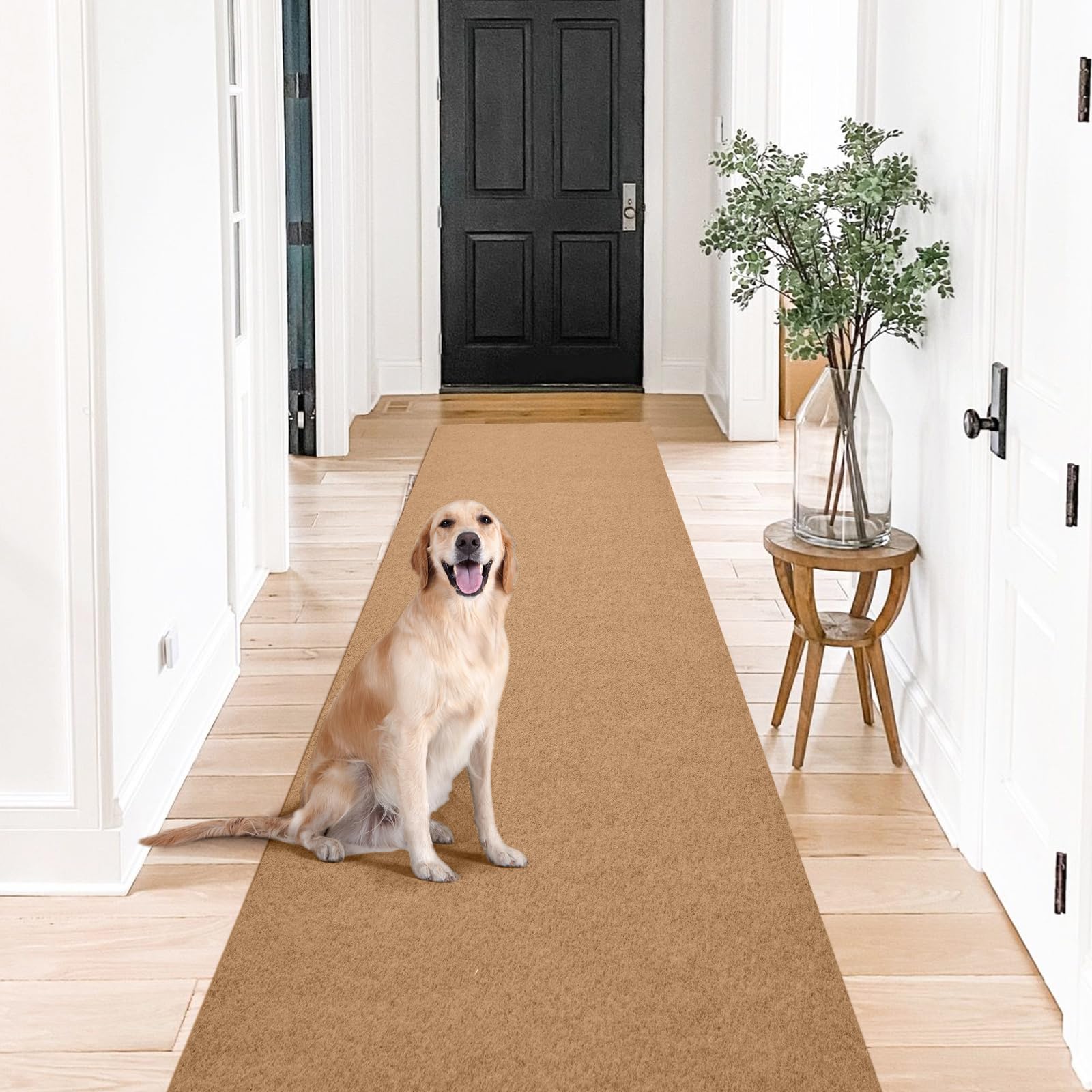 Gotohipi Runner Rug 4 x37 Indoor Outdoor Utility Carpet,Area Rugs with Non Slip Rubber Backing for Hallway Kitchen Entryway Ba