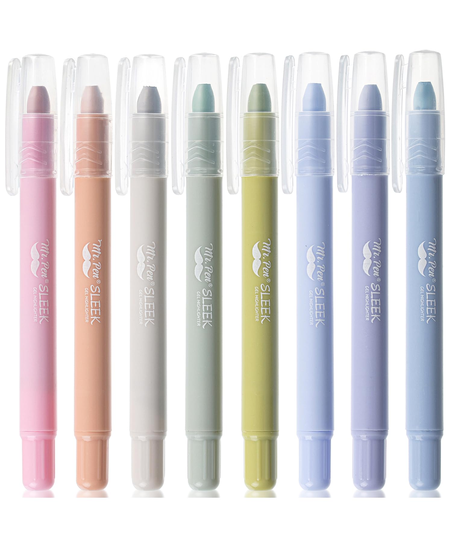Mr. Pen- Gel Highlighter, 8 Pack, Morandi & Vintage Colors, Bible Highlighters No Bleed, No Bleed Highlighters, Bible Highlighte