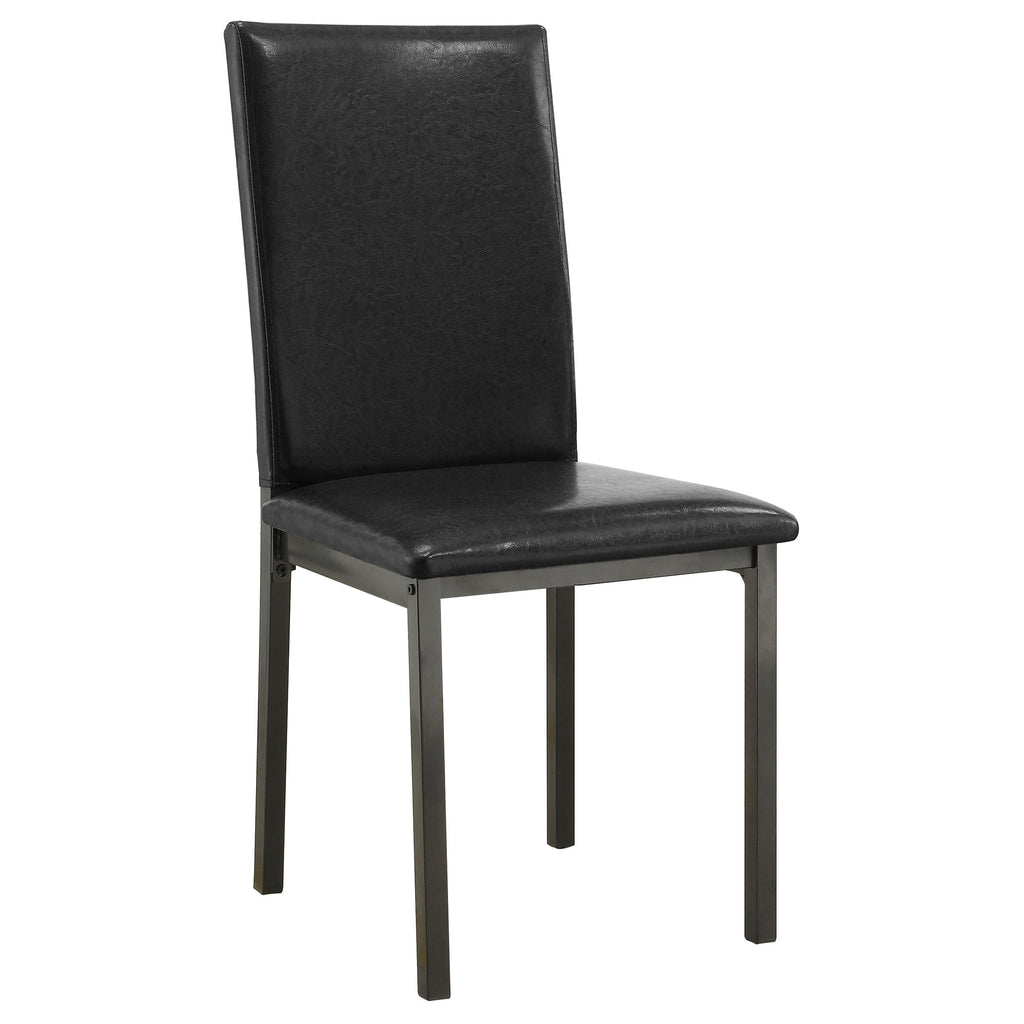 Coaster Home Furnishings Garza Set of 2 Modern Faux Leather Upholstered Dining Parson Side Chair Black and Grey 100612