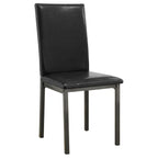 Coaster Home Furnishings Garza Set of 2 Modern Faux Leather Upholstered Dining Parson Side Chair Black and Grey 100612