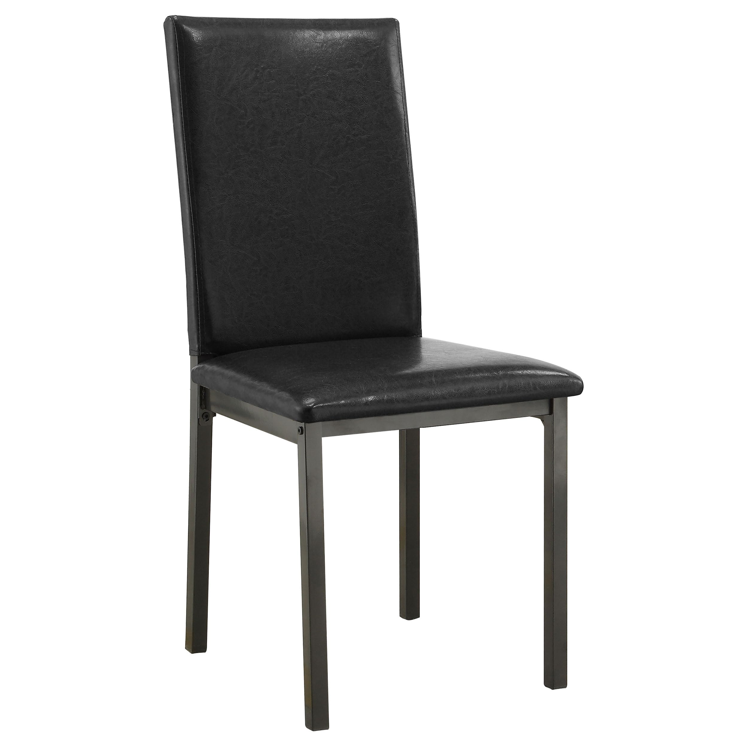 Coaster Home Furnishings Garza Set of 2 Modern Faux Leather Upholstered Dining Parson Side Chair Black and Grey 100612
