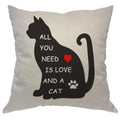 Moslion All You Need is Love and a Cat Lover Quote Pillow Covers Decorative Animal Black Cat Throw Pillow Cases 18 x 18 Inch Cot