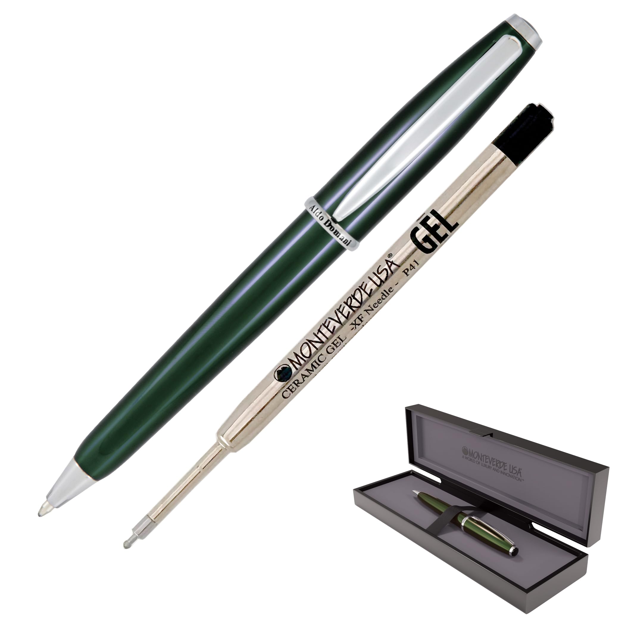 Monteverde Usa Aldo Domani Gel Pen - Green | Smooth Gel Ink | Italian-Inspired Luxury Design | Effortless Writing Performance