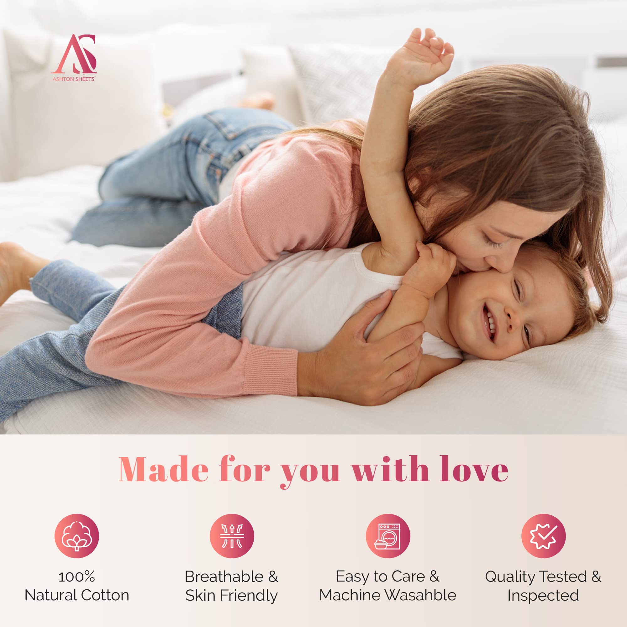 Ashton Sheets Luxury Egyptian Cotton Full Size Fitted Sheet Only - 1000-Thread-Count 16'' Deep Pocket Full Size Fitted Sheet, So