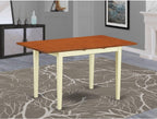 East West Furniture NFT-WHI-T Norfolk Kitchen Dining Table - a Rectangle Wooden Table Top with Butterfly Leaf, 32x54 Inch, Buttermilk & Cherry