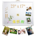 White Bulletin Board Cork Boards Vision Board With Felt, 23'X17' Small Display Pin Board For Walls, Desk, Jewelry, Notes, Coll