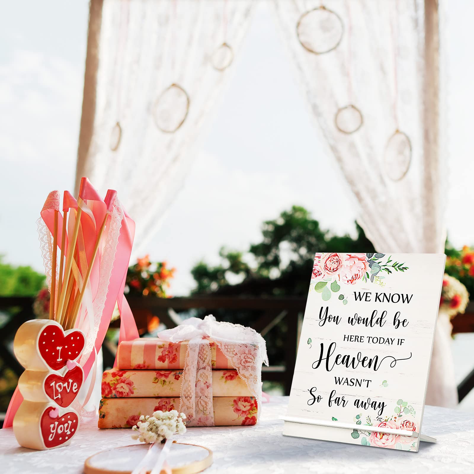 Blulu Wedding Memorial Sign Wooden Sign We Know You Would Be Here If Heaven Wasn'T So Far Away Memorial Rustic Table Sign For We