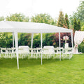 Tangkula 10 X 30 Feet Outdoor Canopy Tent, Wedding Party Tent With 16 Stakes & 8 Wind Ropes, Yard Enclosed White Tent For Events