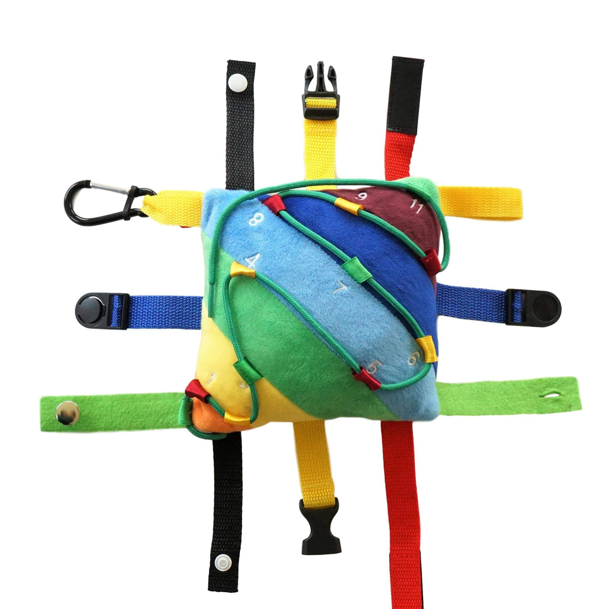 Sensory4U Buckle Pillow Sensory Fine Motor Development Toy Activity Plushie - Ot Therapy Tool Threading Counting Latches Zipper